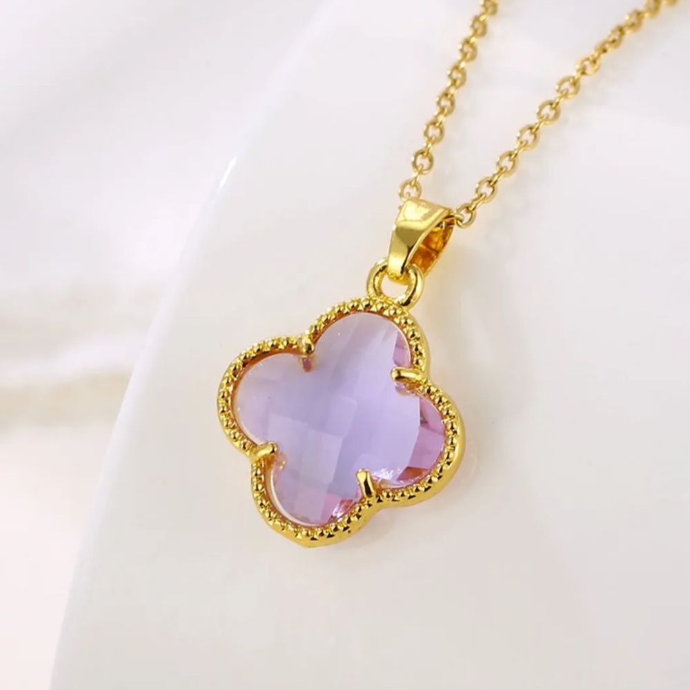 18k Gold Plated Stainless Steel Natural Zircon Necklace